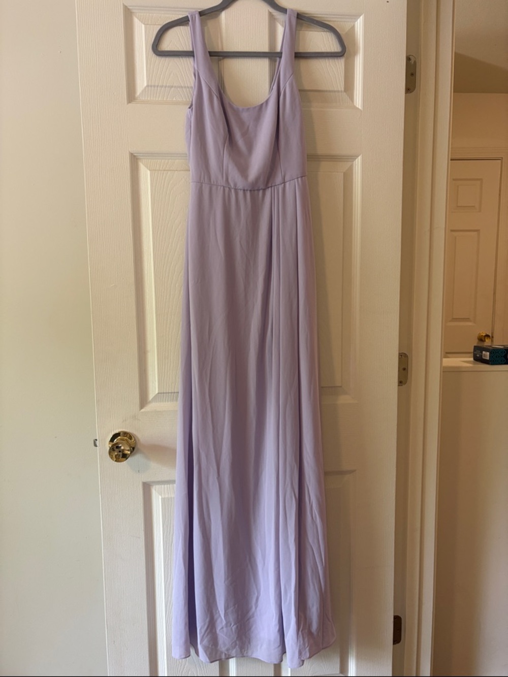 NWT Davids Bridal Lavender Sleeveless Maxi Dress With Pockets And Back Tie